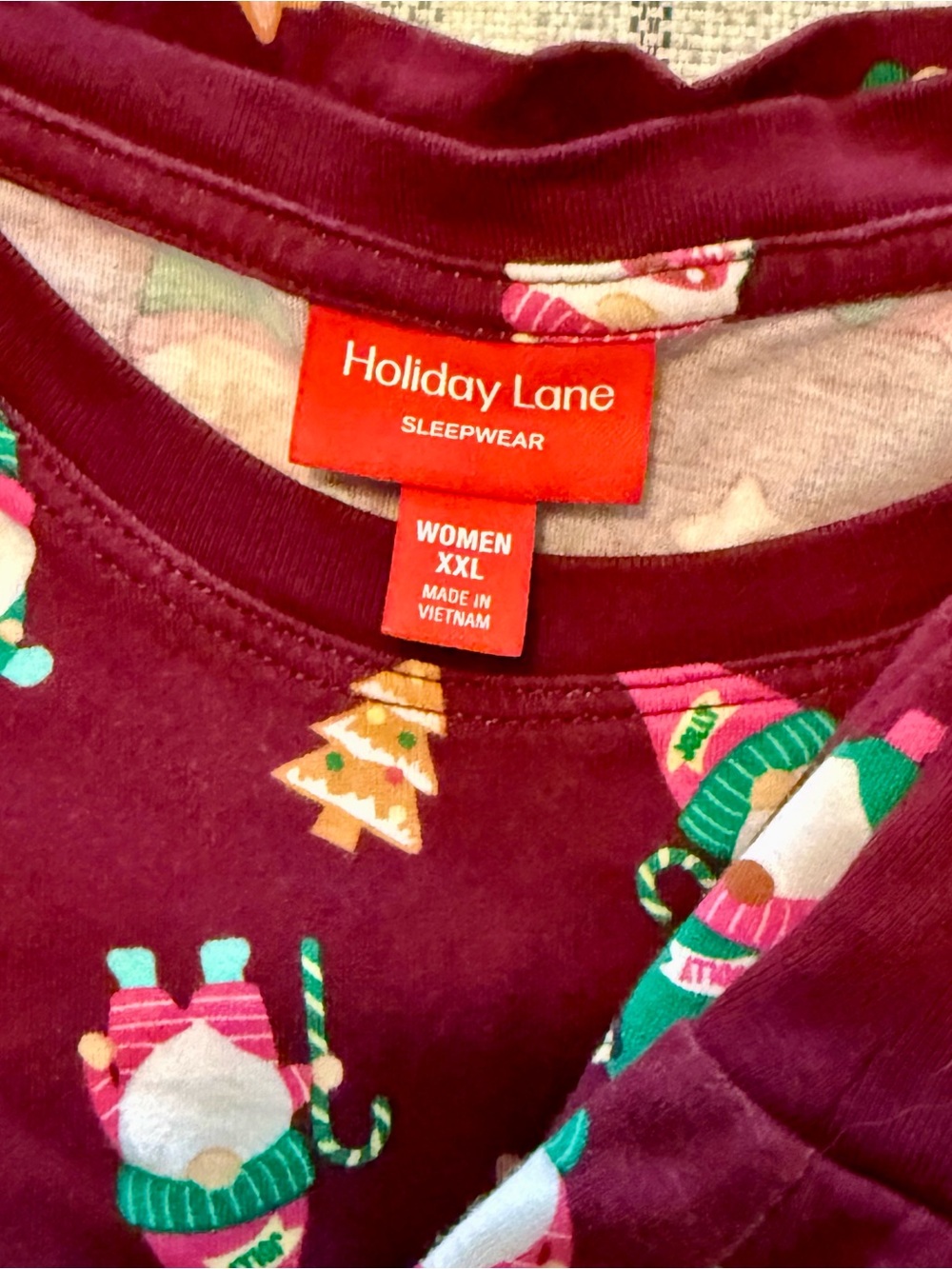 Women's Burgundy Holiday Sleepwear set